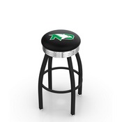 L8B3C - Black Wrinkle North Dakota Swivel Bar Stool with Chrome 2.5 Ribbed Accent Ring by Holland Bar Stool Company