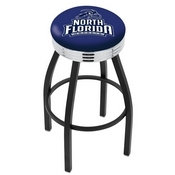 L8B3C - Black Wrinkle North Florida Swivel Bar Stool with Chrome 2.5 Ribbed Accent Ring by Holland Bar Stool Company