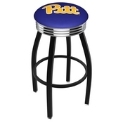 L8B3C - Black Wrinkle Pitt Swivel Bar Stool with Chrome 2.5 Ribbed Accent Ring by Holland Bar Stool Company