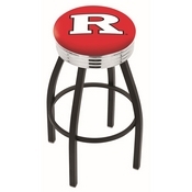 L8B3C - Black Wrinkle Rutgers Swivel Bar Stool with Chrome 2.5 Ribbed Accent Ring by Holland Bar Stool Company