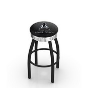 L8B3C U.S. Space Force Swivel Stool with a Black Wrinkle and Chrome Finish by Holland Bar Stool, AGS-L8B3C25SpaFor
