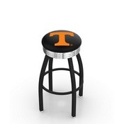 L8B3C - Black Wrinkle Tennessee Swivel Bar Stool with Chrome 2.5 Ribbed Accent Ring by Holland Bar Stool Company