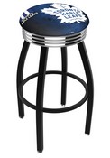 L8B3C Toronto Maple Leafs Swivel Stool with a Black Wrinkle and Chrome Finish
