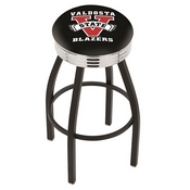 L8B3C - Black Wrinkle Valdosta State Swivel Bar Stool with Chrome 2.5 Ribbed Accent Ring by Holland Bar Stool Company
