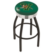 L8B3C - Black Wrinkle Vermont Swivel Bar Stool with Chrome 2.5 Ribbed Accent Ring by Holland Bar Stool Company