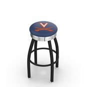 L8B3C - Black Wrinkle Virginia Swivel Bar Stool with Chrome 2.5