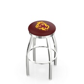 L8C2C - Chrome Arizona State Swivel Bar Stool with Accent Ring and Sparky Logo by Holland Bar Stool Company, L8C2CArizSt-S