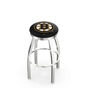 L8C2C - Chrome Boston Bruins Swivel Bar Stool with Accent Ring by Holland Bar Stool Company