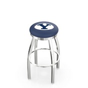 L8C2C - Chrome Brigham Young Swivel Bar Stool with Accent Ring by Holland Bar Stool Company, L8C2CBrigYn