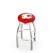 L8C2C - Chrome Calgary Flames Swivel Bar Stool with Accent Ring by Holland Bar Stool Company