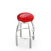 L8C2C - Chrome Detroit Red Wings Swivel Bar Stool with Accent Ring by Holland Bar Stool Company