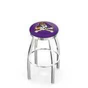 L8C2C - Chrome East Carolina Swivel Bar Stool with Accent Ring by Holland Bar Stool Company
