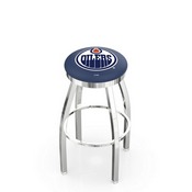 L8C2C - Chrome Edmonton Oilers Swivel Bar Stool with Accent Ring by Holland Bar Stool Company