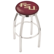 L8C2C - Chrome Florida State (Script) Swivel Bar Stool with Accent Ring by Holland Bar Stool Company