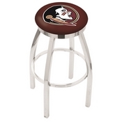 L8C2C - Chrome Florida State (Head) Swivel Bar Stool with Accent Ring by Holland Bar Stool Company