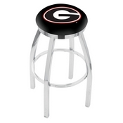L8C2C - Chrome Georgia G Swivel Bar Stool with Accent Ring by Holland Bar Stool Company