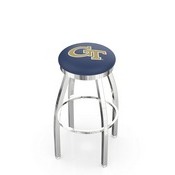 L8C2C - Chrome Georgia Tech Swivel Bar Stool with Accent Ring by Holland Bar Stool Company