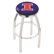 L8C2C - Chrome Illinois Swivel Bar Stool with Accent Ring by Holland Bar Stool Company