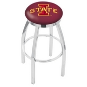 L8C2C - Chrome Iowa State Swivel Bar Stool with Accent Ring by Holland Bar Stool Company