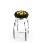 L8C2C - Chrome Iowa Swivel Bar Stool with Accent Ring by Holland Bar Stool Company