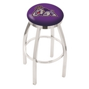 L8C2C - Chrome James Madison Swivel Bar Stool with Accent Ring by Holland Bar Stool Company