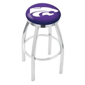L8C2C - Chrome Kansas State Swivel Bar Stool with Accent Ring by Holland Bar Stool Company