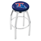L8C2C - Chrome Louisiana Tech Swivel Bar Stool with Accent Ring by Holland Bar Stool Company