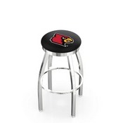 L8C2C - Chrome Louisville Swivel Bar Stool with Accent Ring by Holland Bar Stool Company