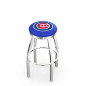 L8C2C Chicago Cubs Swivel Stool with Chrome Finish by HBS, AGS-L8C2C25MLBCub