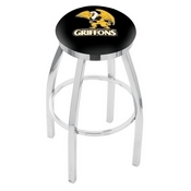 L8C2C - Chrome Missouri Western State Swivel Bar Stool with Accent Ring by Holland Bar Stool Company