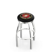 L8C2C - Chrome U.S. Marines Swivel Bar Stool with Accent Ring by Holland Bar Stool Company