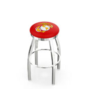 L8C2C Marine Corps (Red/Yellow) Swivel Stool with Chrome Finish by Holland Bar Stool Company, AGS-L8C2C25MarineRY