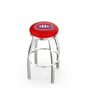 L8C2C - Chrome Montreal Canadiens Swivel Bar Stool with Accent Ring by Holland Bar Stool Company