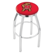 L8C2C - Chrome Maryland Swivel Bar Stool with Accent Ring by Holland Bar Stool Company