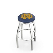 L8C2C - Chrome Notre Dame (ND) Swivel Bar Stool with Accent Ring by Holland Bar Stool Company