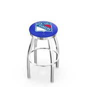 L8C2C - Chrome New York Rangers Swivel Bar Stool with Accent Ring by Holland Bar Stool Company