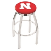 L8C2C - Chrome Nebraska Swivel Bar Stool with Accent Ring by Holland Bar Stool Company