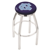 L8C2C - Chrome North Carolina Swivel Bar Stool with Accent Ring by Holland Bar Stool Company
