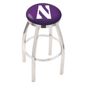 L8C2C - Chrome Northwestern Swivel Bar Stool with Accent Ring by Holland Bar Stool Company