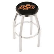 L8C2C - Chrome Oklahoma State Swivel Bar Stool with Accent Ring by Holland Bar Stool Company