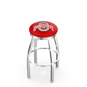 L8C2C - Chrome Ohio State Swivel Bar Stool with Accent Ring by Holland Bar Stool Company, L8C2COhioSt