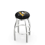 L8C2C - Chrome Pittsburgh Penguins Swivel Bar Stool with Accent Ring by Holland Bar Stool Company