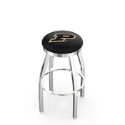 L8C2C - Chrome Purdue Swivel Bar Stool with Accent Ring by Holland Bar Stool Company