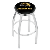 L8C2C - Chrome Southern Miss Swivel Bar Stool with Accent Ring by Holland Bar Stool Company