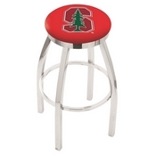 L8C2C - Chrome Stanford Swivel Bar Stool with Accent Ring by Holland Bar Stool Company