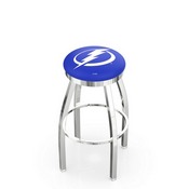 L8C2C - Chrome Tampa Bay Lightning Swivel Bar Stool with Accent Ring by Holland Bar Stool Company