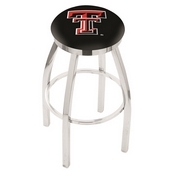 L8C2C - Chrome Texas Tech Swivel Bar Stool with Accent Ring by Holland Bar Stool Company