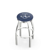 L8C2C - Chrome US Naval Academy (NAVY) Swivel Bar Stool with Accent Ring by Holland Bar Stool Company, L8C2CUSNavA
