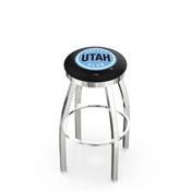 L8C2C - Chrome Utah Hockey Club Swivel Bar Stool with Accent Ring by Holland Bar Stool Company, L8C2CUtahHC