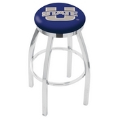 L8C2C - Chrome Utah State Swivel Bar Stool with Accent Ring by Holland Bar Stool Company